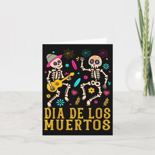 Dia de los Muertos Costume Day of the Dead Skeleto Kaart (Voorkant)