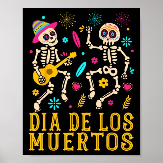Dia de los Muertos Costume Day of the Dead Skeleto Poster (Voorkant)