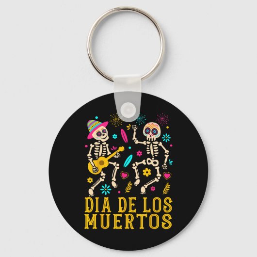 Dia de los Muertos Costume Day of the Dead Skeleto Sleutelhanger (Voorkant)