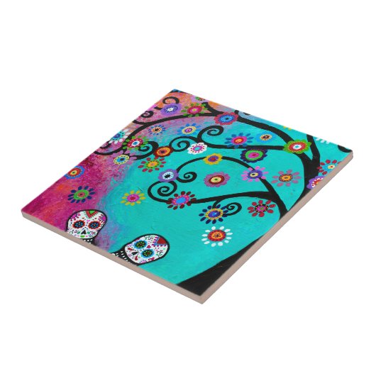 Dia de los Muertos Couple Tegeltje (Zijkant)