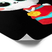 Dia De Los Muertos Cute Bunny Red Dress Mexican Poster (Hoek)