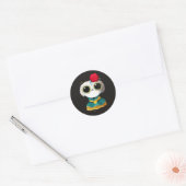 Dia De Los Muertos Cute Panda Beer Mexicaanse dres Ronde Sticker (Envelop)