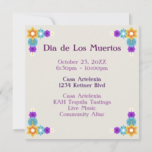 Dia de los Muertos Dag van de dode feestdag Kaart (Achterkant)