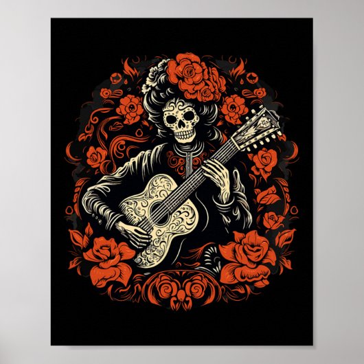 Dia de los Muertos Dag van de Dode Halloween Skele Poster (Voorkant)