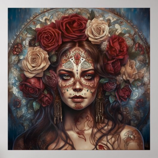 Dia de los Muertos Dag van de Dode Kunst Poster (Voorkant)