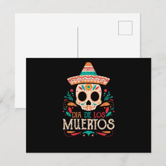 Dia De Los Muertos Dag van de Dode Mexicaanse sche Briefkaart (Voorkant / Achterkant)