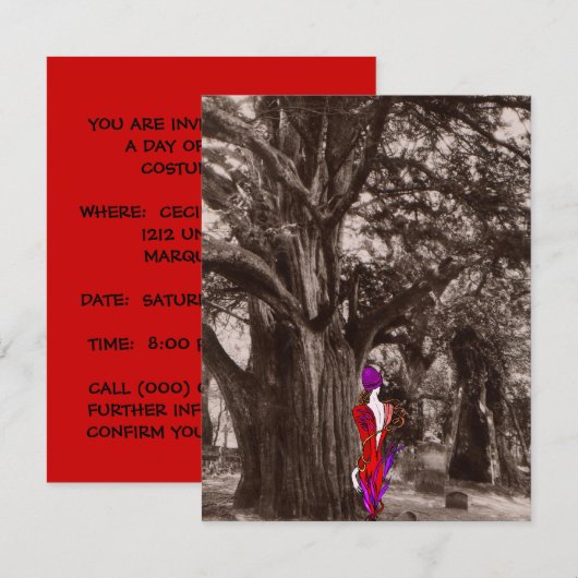 DIA DE LOS MUERTOS DAG VAN DE DODE PARTIJ INVITE KAART (Voorkant / Achterkant)