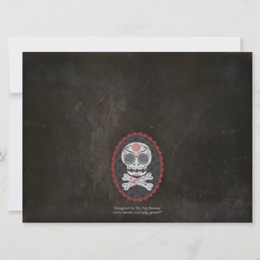 Dia De Los Muertos Dag van de Dode Partij nodigt u Kaart (Achterkant)