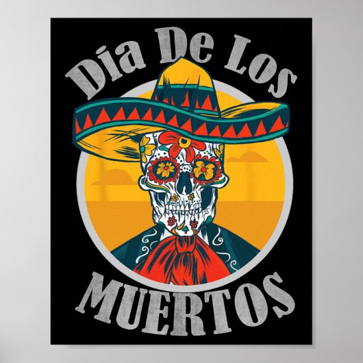 Dia de los Muertos Dag van de dode schedel H Poster (Voorkant)