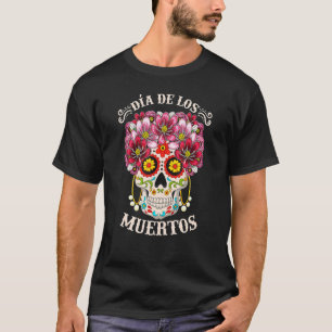Dia de los Muertos Dag van de dode schedel H T-shirt