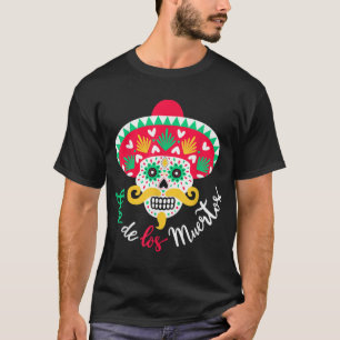 Dia de los Muertos Dag van de dode schedel met som T-shirt