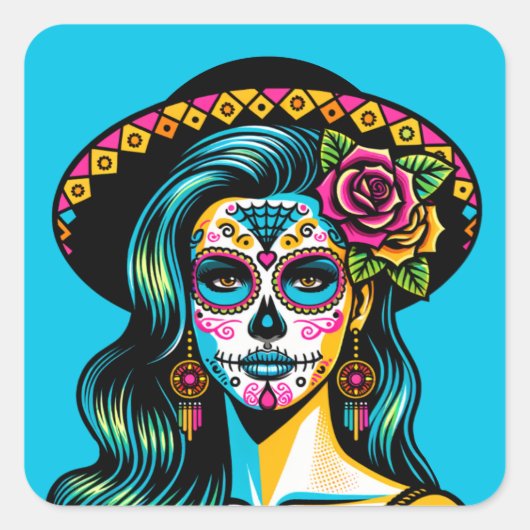 Día de los Muertos Dag van de Dode Stickers (Voorkant)