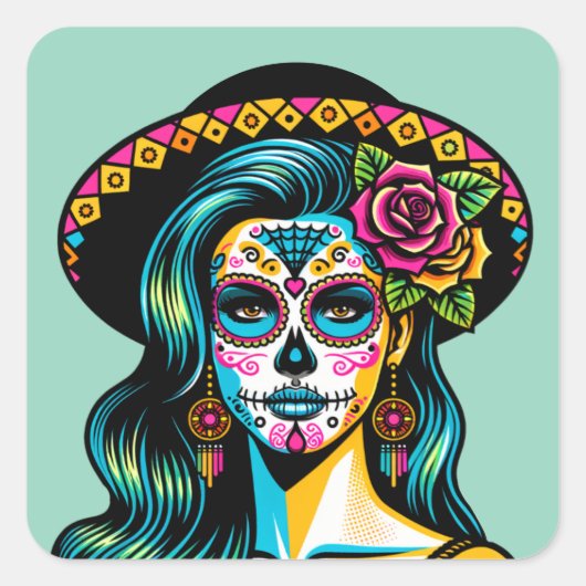 Día de los Muertos Dag van de Dode Stickers (Voorkant)