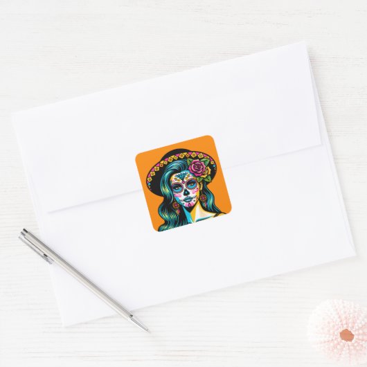 Día de los Muertos Dag van de Dode Stickers (Envelop)