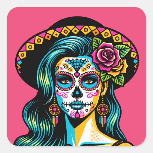 Día de los Muertos Dag van de Dode Stickers (Voorkant)