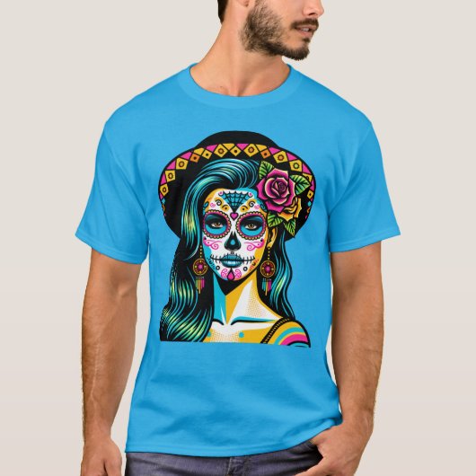 Día de los Muertos Dag van de Dode Traditie T-shirt (Voorkant)
