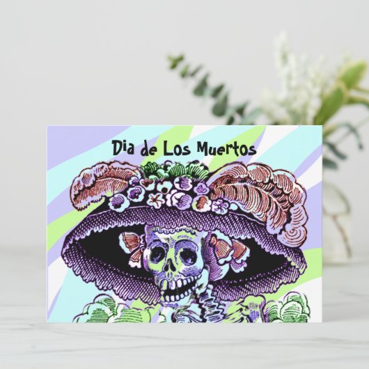 Dia de Los Muertos Dag van de Dode Uitnodigingen (Staand voorkant)
