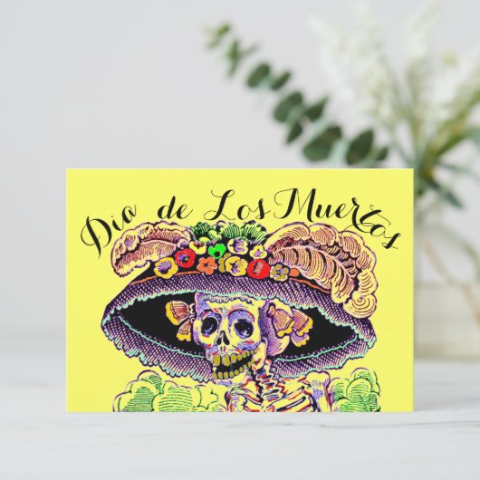 Dia de Los Muertos Dag van de Dode Uitnodigingen (Staand voorkant)