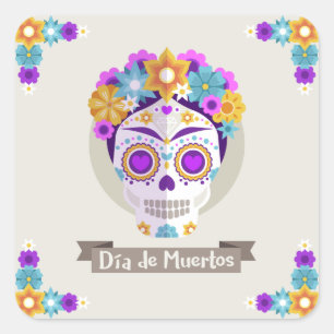 Dia de los Muertos Dag van de Dode vakantie Vierkante Sticker