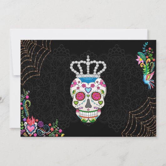 Dia De Los Muertos Dag van de Dode Verjaardag 5x7 Kaart (Achterkant)