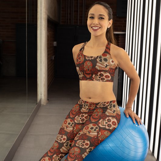Dia de los Muertos Dag van de Doden Donker Leggings