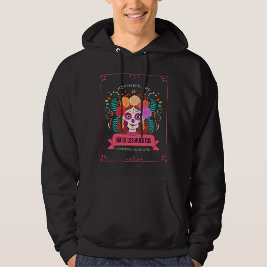 Dia de los muertos dag van de doden hoodie (Voorkant)