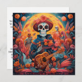 Dia de los Muertos (Dag van de Doden) Mannelijk sk Kaart (Voorkant / Achterkant)