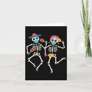 Dia De Los Muertos Dag Van De Doden Schedel Dansen Kaart