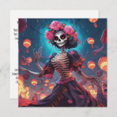 Dia de los Muertos (Dag van de Doden) Skelet Kaart (Voorkant / Achterkant)