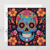 Dia de los Muertos (Dag van de Doden) Zwart Kaart (Voorkant / Achterkant)
