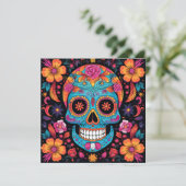 Dia de los Muertos (Dag van de Doden) Zwart Kaart (Staand voorkant)