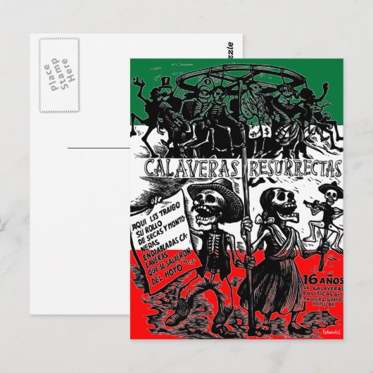Dia de los Muertos (Dag van de dood) Briefkaart (Voorkant / Achterkant)