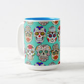 Dia de los Muertos (Dag van de dood) Tweekleurige Koffiemok (Voorkant links)