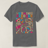Dia De los Muertos Dag van het dode meikaanse skel T-shirt (Design voorkant)