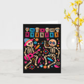 Dia de los Muertos Dag van het dode Mexicaanse ske Kaart (Gele Bloem)