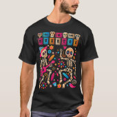 Dia De los Muertos Dag van het dode Mexicaanse Ske T-shirt (Voorkant)