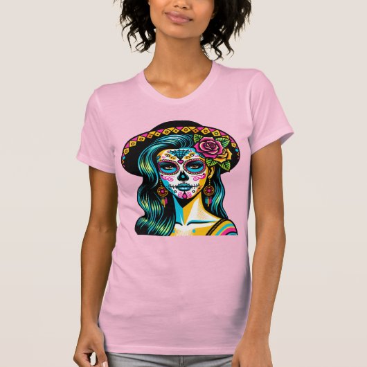 Día de los Muertos Dag van het Dode Shirt (Voorkant)