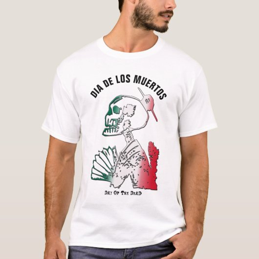 Dia de los Muertos, Dag van het Dode Skelet T-shirt (Voorkant)