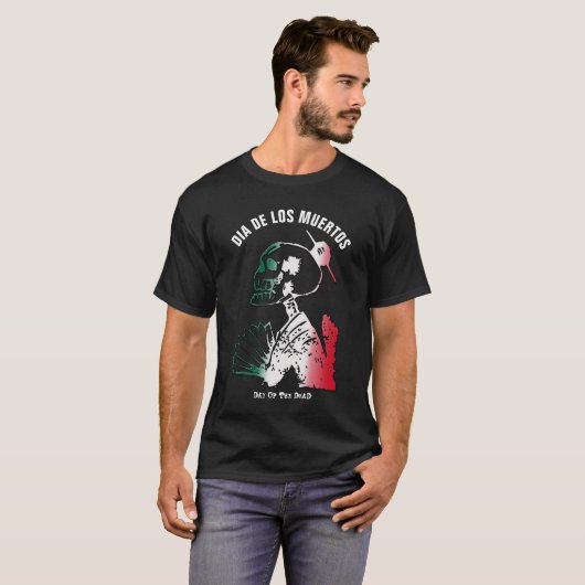 Dia de los Muertos, Dag van het Dode Skelet T-shirt (Voorkant volledig)
