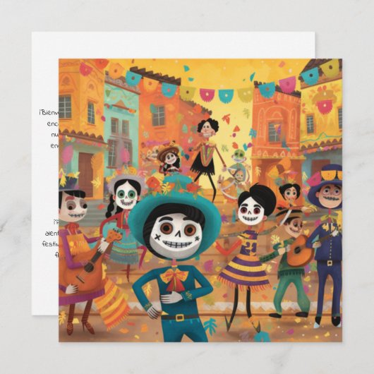 Dia de los Muertos, Dans van het Papel Mâché Kaart (Voorkant / Achterkant)