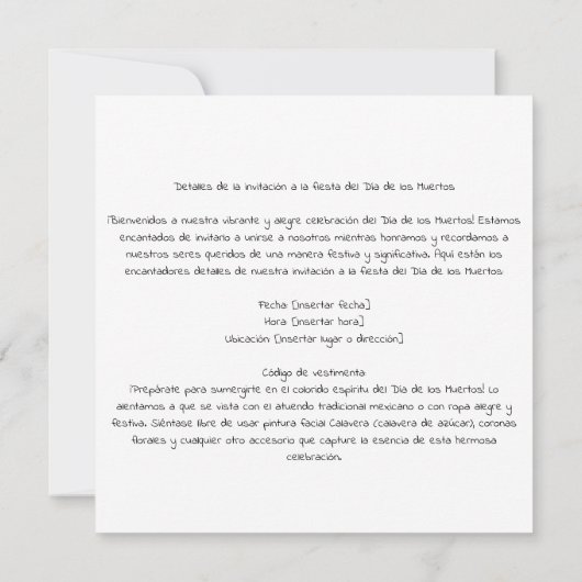 Dia de los Muertos, Dans van het Papel Mâché Kaart (Achterkant)