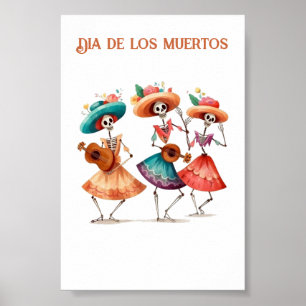 Día de los Muertos Dansend Calavera Trio Poster