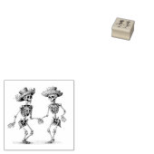 Dia de los Muertos dansende mannelijke skeletten Rubberstempel (Gestempeld)