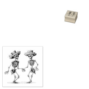 Dia de los Muertos dansende mannelijke skeletten Rubberstempel