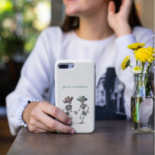 Dia de los Muertos dansende skeletten aanpasbaar Case-Mate iPhone Case