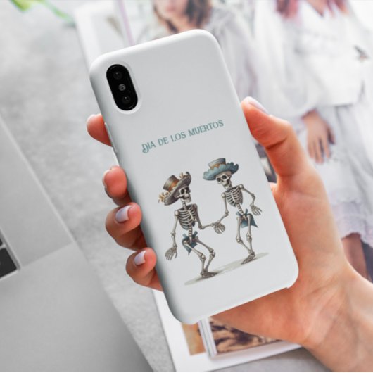 Dia de los Muertos dansende skeletten aanpasbaar Case-Mate iPhone Case