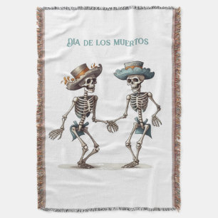 Dia de los Muertos dansende skeletten aanpasbaar Deken