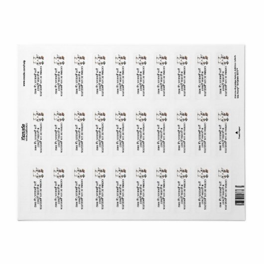 Dia de los Muertos dansende skeletten aanpasbaar Etiket (Full Sheet)