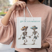 Dia de los Muertos dansende skeletten aanpasbaar Medium Cadeauzakje