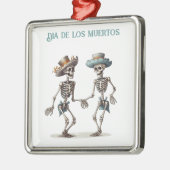 Dia de los Muertos dansende skeletten aanpasbaar Metalen Ornament (Links)